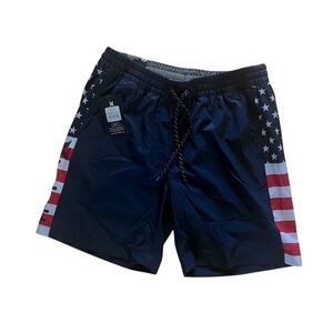 Hurley Navy and White Star Swim Shorts